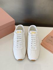 Bagsaaa Miu Miu Plume nappa leather sneakers white - 3