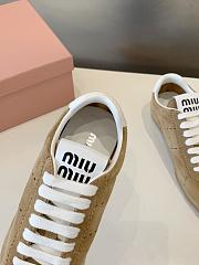 Bagsaaa Miu Miu Plume suede sneakers beige - 4
