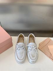 Bagsaaa Miu Miu Unlined bleached leather boat shoes white - 4
