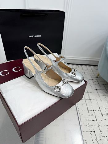 Bagsaaa Gucci Women's Horsebit slingback 840833 silver