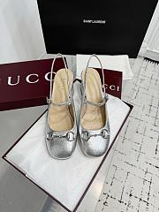 Bagsaaa Gucci Women's Horsebit slingback 840833 silver - 3