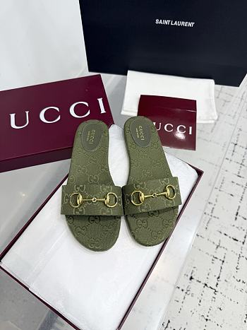 Bagsaaa Gucci Women's slide sandal with Horsebit green