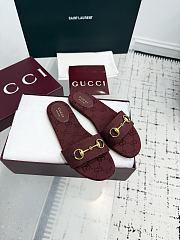 Bagsaaa Gucci Women's slide sandal with Horsebit red - 2