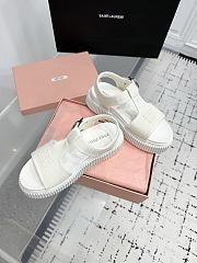 Bagsaaa Miu Miu Denim flatform sandals white - 3