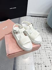 Bagsaaa Miu Miu Denim flatform sandals white - 2