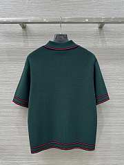 Bagsaaa Gucci Polo shirt with striped trim 691713 green - 4