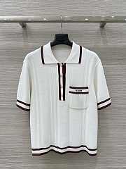 Bagsaaa Gucci Polo shirt with striped trim 691713 white - 1