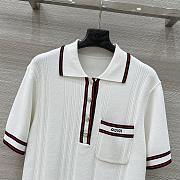 Bagsaaa Gucci Polo shirt with striped trim 691713 white - 2