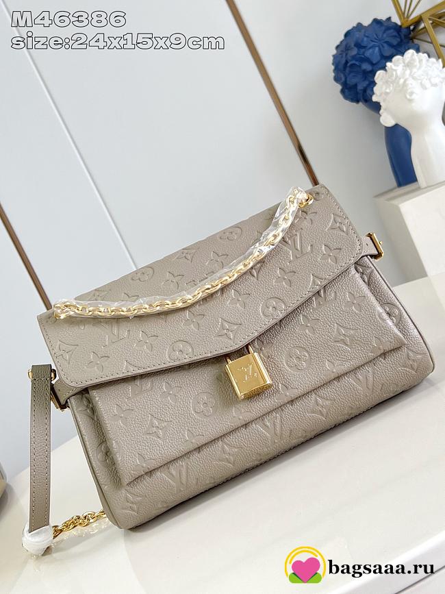 Bagsaaa LV M14973 Anytime Flap Bag Tourterelle Grey - 29.5cm - 1