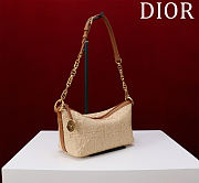 Bagsaaa Diorstar Hobo Bag with Chain Beige Cannage Raffia - 22cm - 4