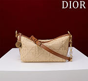 Bagsaaa Diorstar Hobo Bag with Chain Beige Cannage Raffia - 22cm - 2