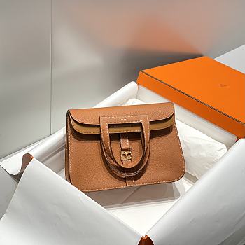 Bagsaaa Hermes Halzan Brown & Gold - 25cm