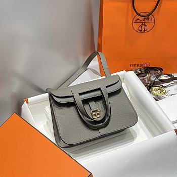 Bagsaaa Hermes Halzan Gray & Gold - 25cm