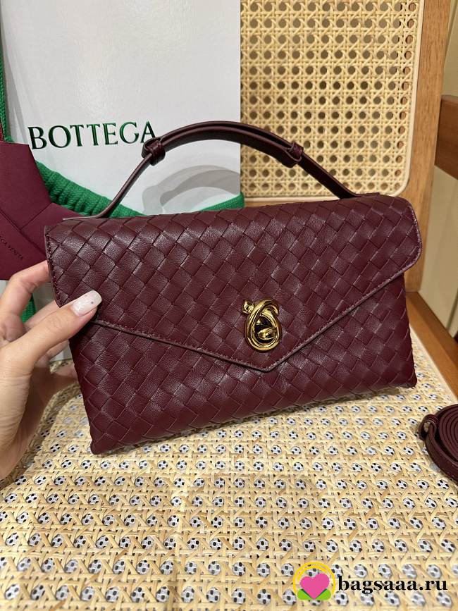Bagsaaa Bottega Veneta Knot Lock 817191 dark red - 25cm - 1