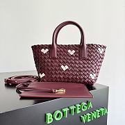 Bottega Veneta Mini Cabat Heart Tote Bag in Intrecciato Leather - 22cm - 1