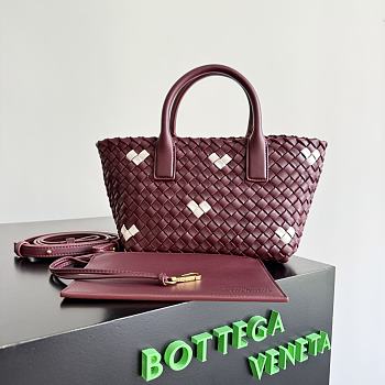Bottega Veneta Mini Cabat Heart Tote Bag in Intrecciato Leather - 22cm