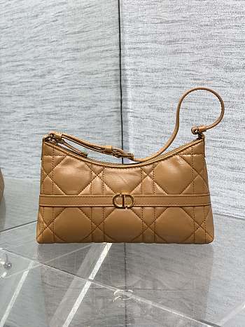 Bagsaaa Dior Miss Caro Cigale Mini Bag Light Gold-Tone Macrocannage Lambskin - 24cm