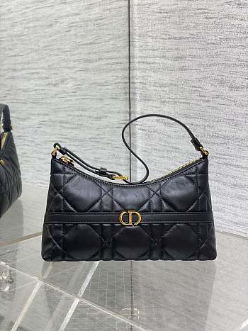 Bagsaaa Dior Miss Caro Cigale Mini Bag Black Macrocannage Lambskin - 24cm