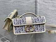 Bagsaa Dior Miss Montaigne Mini Bag Blue Dior Oblique Chambray with Raffia Effect - 20cm - 1