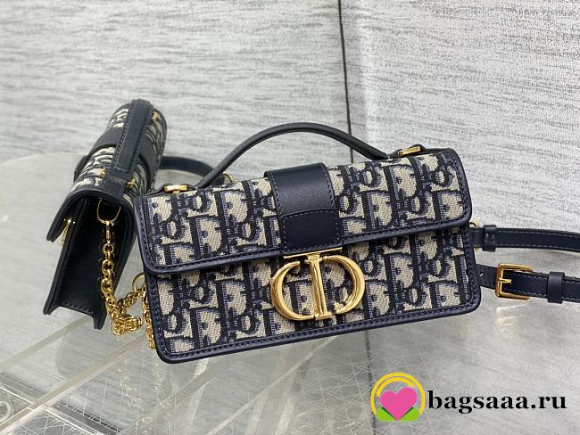 Bagsaaa Dior Miss Montaigne Mini Bag Blue Dior Oblique Jacquard - 20cm - 1