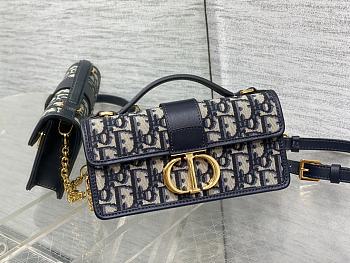 Bagsaaa Dior Miss Montaigne Mini Bag Blue Dior Oblique Jacquard - 20cm