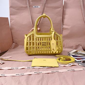 Bagsaaa Miu Miu Leather basket 5BA294 yellow - 24cm