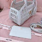 Bagsaaa Miu Miu Leather basket 5BA294 white - 24cm - 3