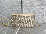 Bagsaaa Miss Caro Pouch with Chain Beige Dior Oblique Jacquard and Smooth Calfskin - 19cm - 2