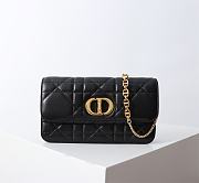 Bagsaaa Dior Miss Caro Pouch with Chain Black Macrocannage Lambskin - 19cm - 1
