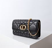 Bagsaaa Dior Miss Caro Pouch with Chain Black Macrocannage Lambskin - 19cm - 2