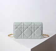 Bagsaaa Dior Miss Caro Pouch with Chain Pistachio Green Macrocannage Lambskin - 19cm - 3