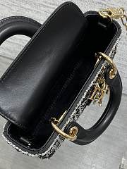 Bagsaaa Dior Lady D-Joy Micro Bag Cannage Embroidery with Black Beads and Silver-Tone Strass - 16cm - 4