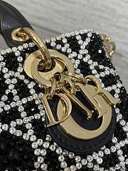 Bagsaaa Dior Lady D-Joy Micro Bag Cannage Embroidery with Black Beads and Silver-Tone Strass - 16cm - 2