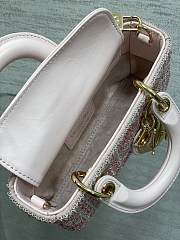 Bagsaaa Dior Lady D-Joy Micro Bag Cannage Embroidery with Pink Beads and Silver-Tone Strass - 16cm - 4