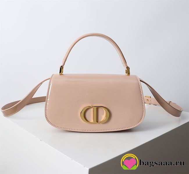 Bagsaaa Dior Small 30 Montaigne Avenue Top Handle Bag Pale Pink Patent Calfskin - 19cm - 1