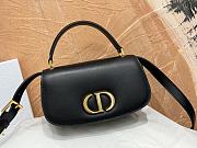 Bagsaaa Dior Small 30 Montaigne Avenue Top Handle Bag Black Ribbed Calfskin - 19 x 9 x 8 cm - 1