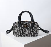 Bagsaaa Dior 30 Montaigne Mini Doctor Bag Blue Dior Oblique Jacquard and Smooth Calfskin - 20cm - 1