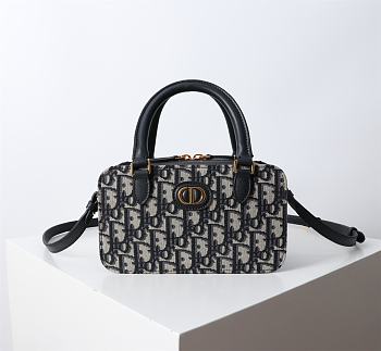Bagsaaa Dior 30 Montaigne Mini Doctor Bag Blue Dior Oblique Jacquard and Smooth Calfskin - 20cm