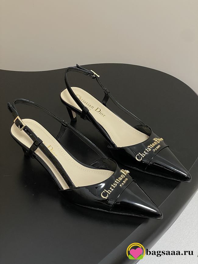 Bagsaaa My Dior Slingback Pump Black Patent Calfskin 5cm - 1