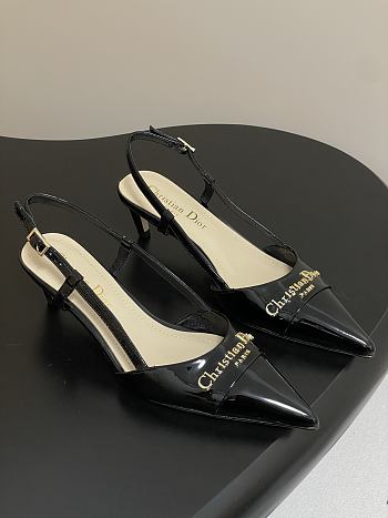 Bagsaaa My Dior Slingback Pump Black Patent Calfskin 5cm