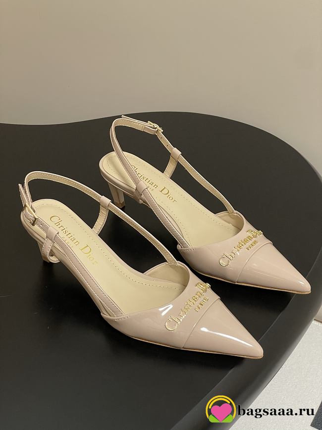 Bagsaaa My Dior Slingback Pump Beige Patent Calfskin 5cm - 1