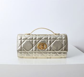 Bagsaaa Dior Miss Caro Top Handle Pouch Gold Macrocannage Lambskin - 24 x 12 x 4 cm