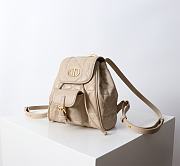 Bagsaaa Small Dior Caro Backpack Powder Beige Macrocannage Lambskin - 18 x 18.5 x 8.5 cm - 4