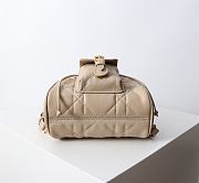Bagsaaa Small Dior Caro Backpack Powder Beige Macrocannage Lambskin - 18 x 18.5 x 8.5 cm - 3
