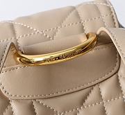 Bagsaaa Small Dior Caro Backpack Powder Beige Macrocannage Lambskin - 18 x 18.5 x 8.5 cm - 2