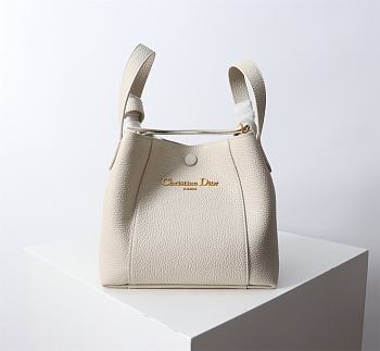 Bagsaaa Dior Small Signature Bucket Bag Latte Grained Calfskin - 21cm