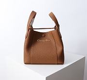Bagsaaa Dior Small Signature Bucket Bag Brown Grained Calfskin - 21cm - 1