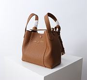 Bagsaaa Dior Small Signature Bucket Bag Brown Grained Calfskin - 21cm - 3