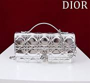 Bagsaaa My Dior Mini Bag Iridescent Metallic Silver-Tone Cannage Lambskin - 21cm - 1
