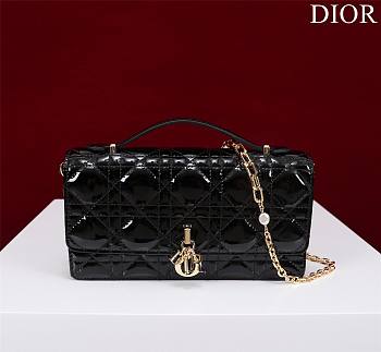 Bagsaaa My Dior Mini Bag Black Patent Cannage Calfskin - 21cm